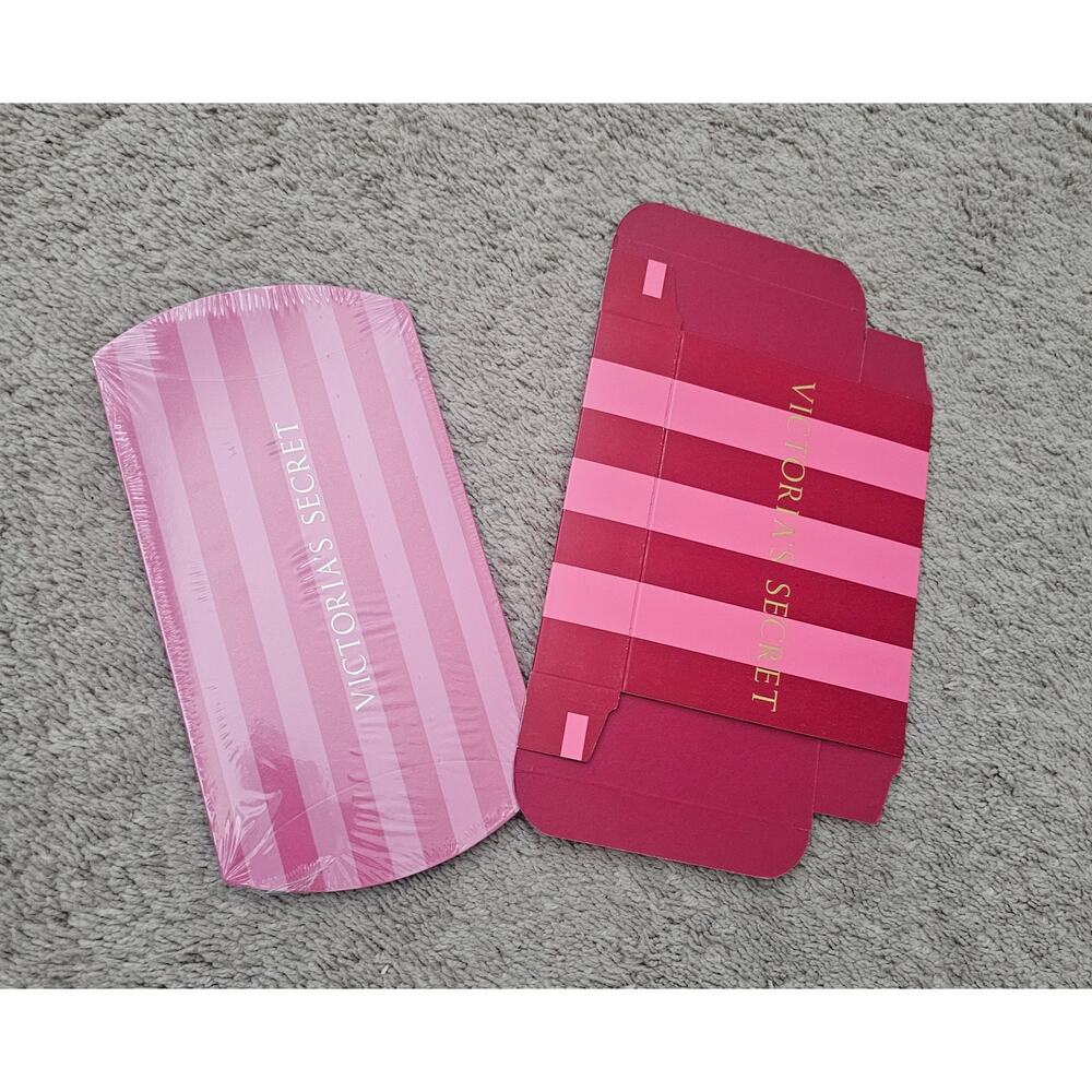 Victoria's Secret Pink Striped Gift Box, Red & Pink Gift Box, (LOT OF 2) classic